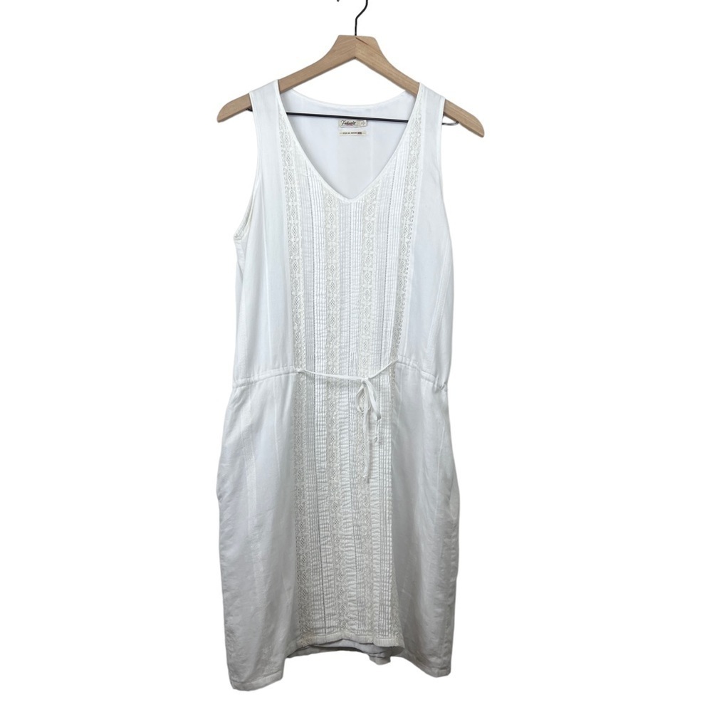Faherty Sleeveless Tie Waist Dress